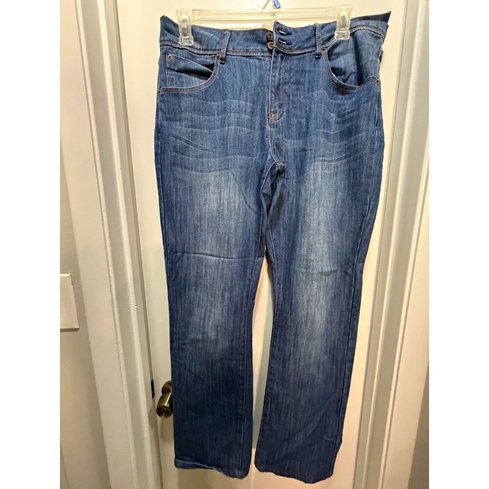 Vintage Women's Juniors 17 Blue Denim Jeans Stretch 5-Pocket Button Closure